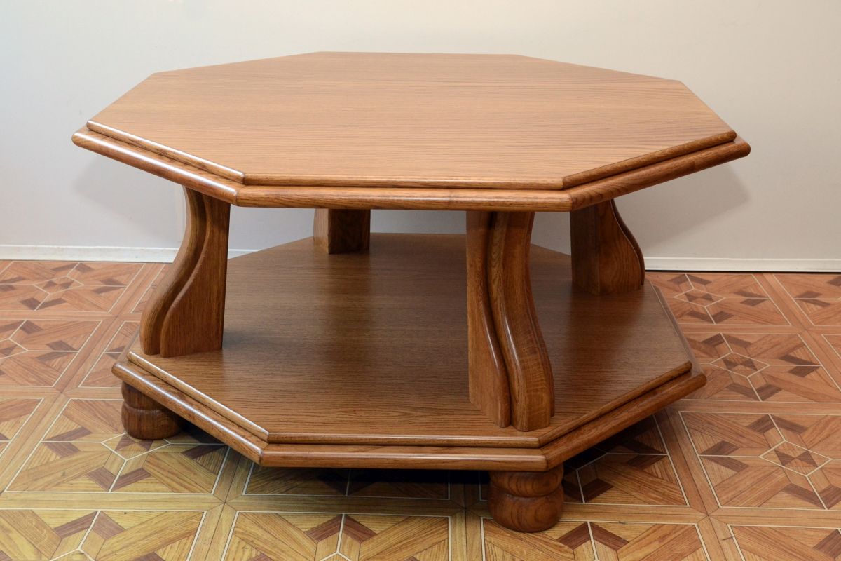 Stylowy stolik kawowy z drewna 4